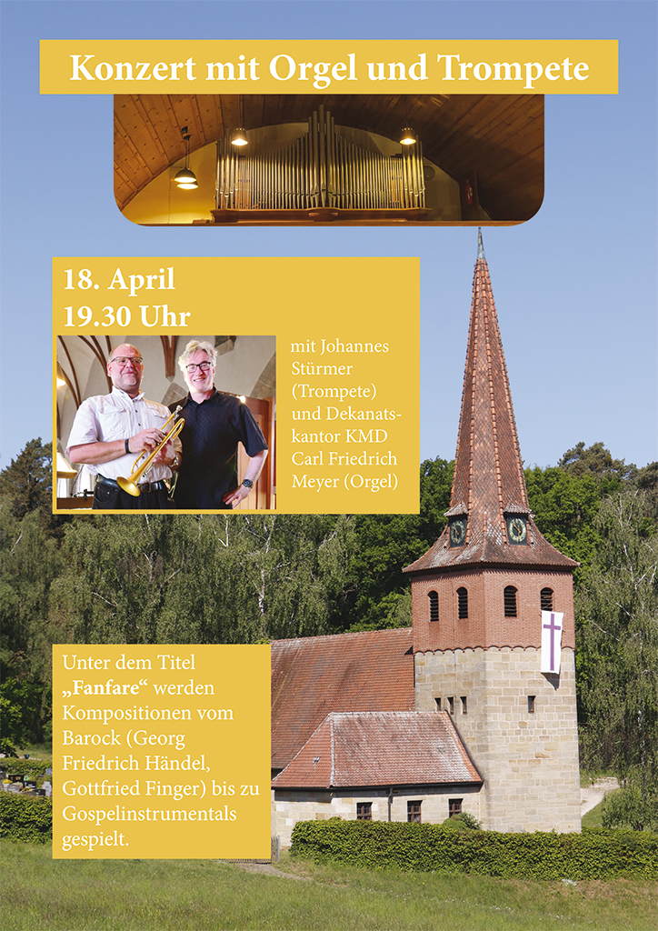 Trompete und Orgel in Unterrottmansdorf am 18. April