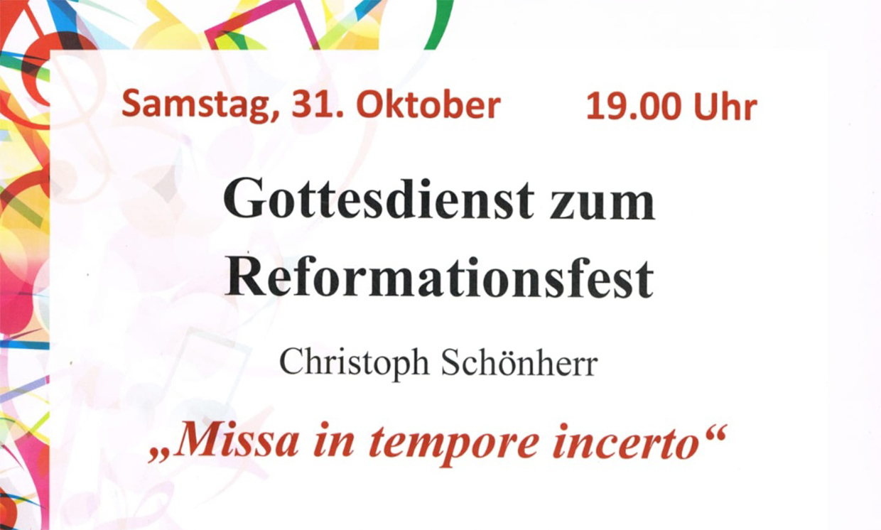 Reformationsfest in St. Johannis: Gottesdienst mit Schönherrs „Missa in tempore incerto“